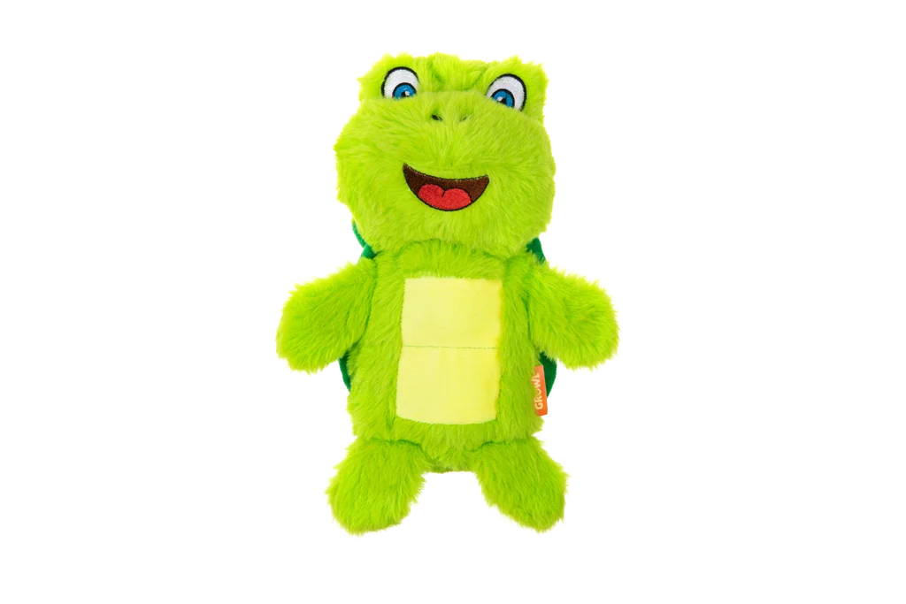 Peluche per cani a forma di tartaruga con tappetino sonoro e squeak – Growl Belly Boomerz Tina la Tartaruga - immagine 2