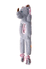 Gioco da tiro per cani con corda e due squeaker – Growl Jungle Tugz Rocky il Rinoceronte - immagine 3