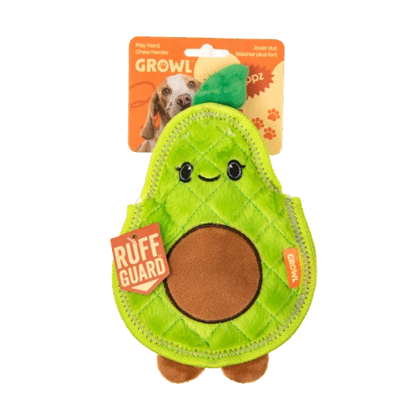 Giocattolo per cani con tre squeak – Growl Flip Floppz Ava l’Avocado