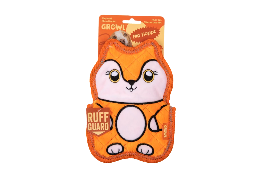 Gioco sonoro per cani con tre squeaker – Growl Flip Floppz Fergie la volpe - immagine 1