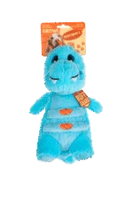 Peluche per cani con corda e grande squeaker – Growl Stomperz Terry, il Tyranosaurus-Rex blu