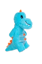 Peluche per cani con corda e grande squeaker – Growl Stomperz Terry, il Tyranosaurus-Rex blu - immagine 3