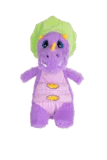 Peluche per cani con corda e grande squeaker – Growl Stomperz Benny il Brachiosauro viola - immagine 2