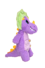 Peluche per cani con corda e grande squeaker – Growl Stomperz Benny il Brachiosauro viola - immagine 3