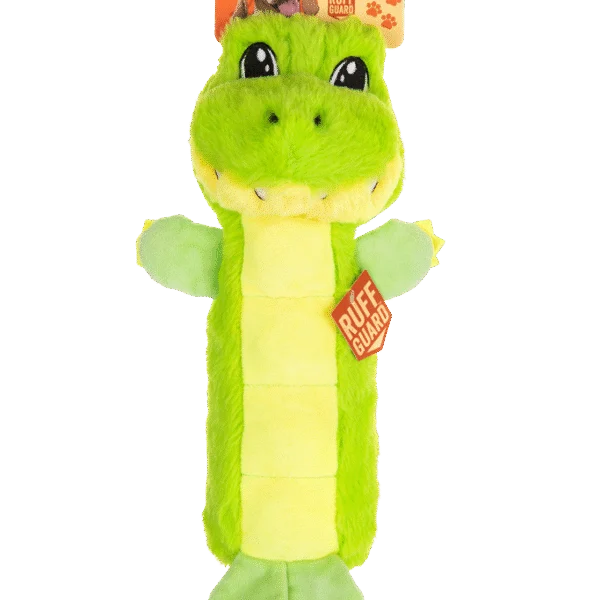 Peluche per cani con pannello sonoro e squeaker – Growl Belly Busters Gary il Coccodrillo