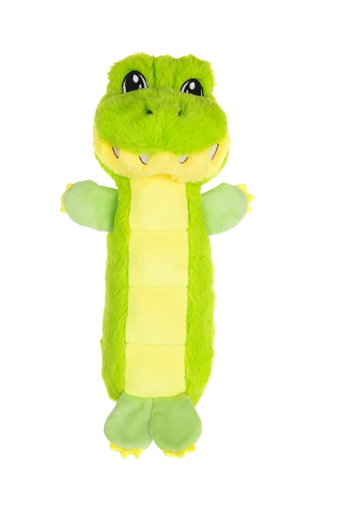 Peluche per cani con pannello sonoro e squeaker – Growl Belly Busters Gary il Coccodrillo - immagine 2