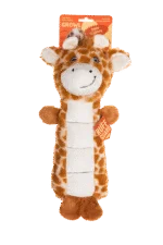 Peluche per cani con area squittente e squeaker – Growl Belly Busters Ginny la giraffa