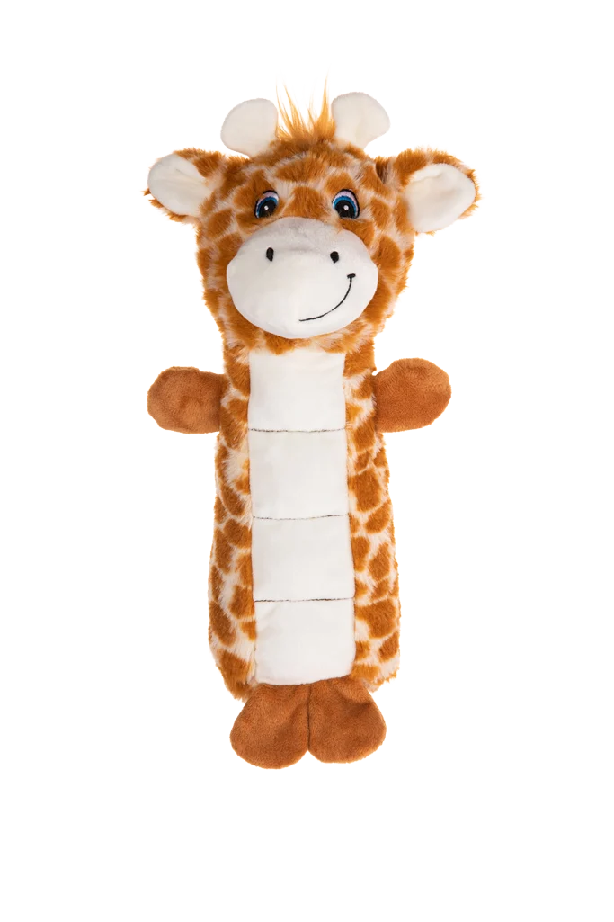 Peluche per cani con area squittente e squeaker – Growl Belly Busters Ginny la giraffa - immagine 2