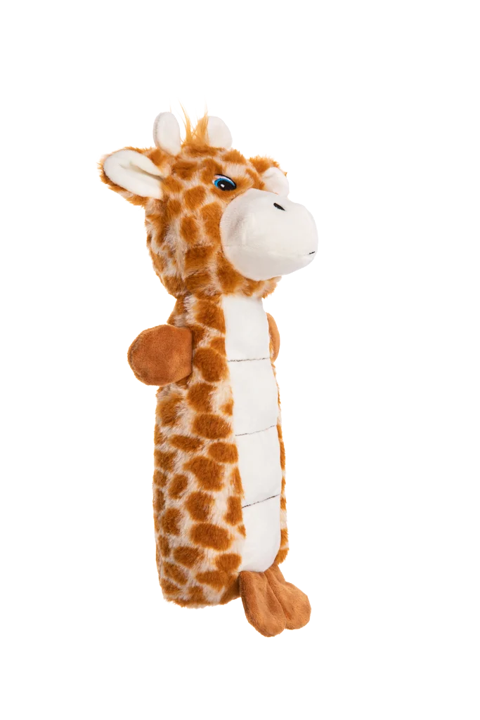 Peluche per cani con area squittente e squeaker – Growl Belly Busters Ginny la giraffa - immagine 3