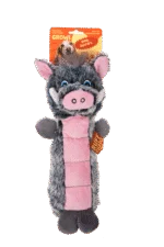 Peluche per cani con superficie squittente e squeaker – Growl Belly Busters Wally il maiale