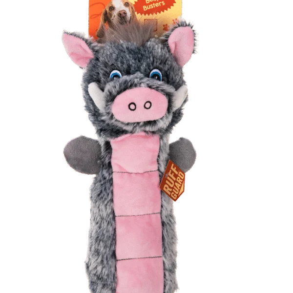 Peluche per cani con superficie squittente e squeaker – Growl Belly Busters Wally il maiale