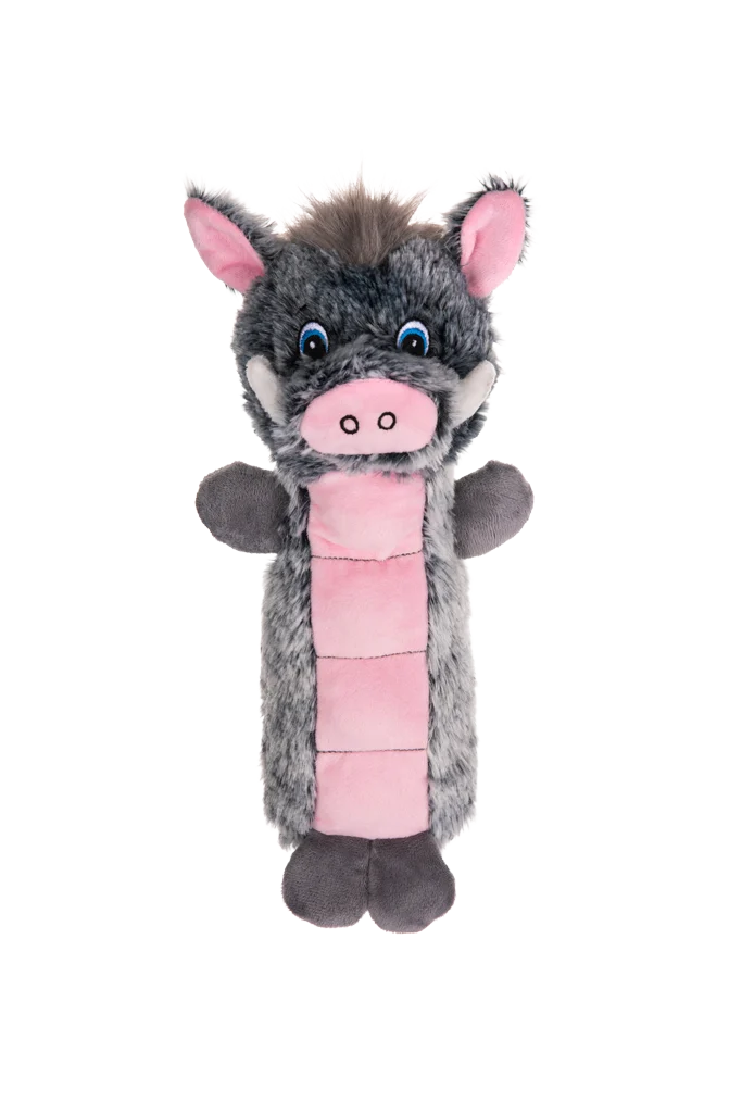 Peluche per cani con superficie squittente e squeaker – Growl Belly Busters Wally il maiale - immagine 2