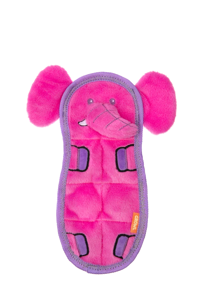 Pupazzo per cani in peluche, piatto con 7 squeaker – Growl Zoo Matz Ella l’Elefante - immagine 2