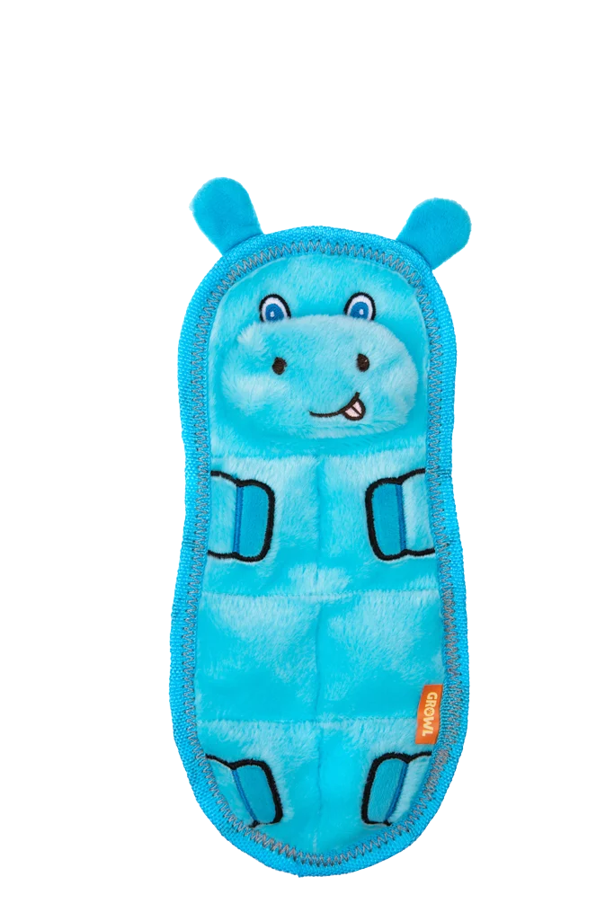 Peluche per cani piatto con 7 squeaker – Growl Zoo Matz Hugo l’Ippopotamo - immagine 2