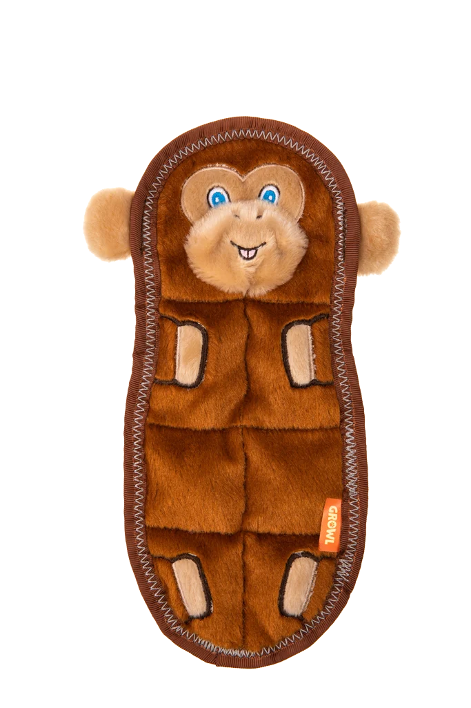 Peluche piatto per cani con 7 squeaker – Growl Zoo Matz Mildred la scimmia - immagine 2