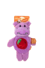 Peluche per cani con 2 squeaker e giocattolo nascosto – Growl Snackerz Hilda l'Ippopotamo