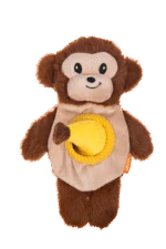 Peluche per cani con 2 squeaker e giochino nascosto – Growl Snackerz Milo la Scimmia - immagine 2