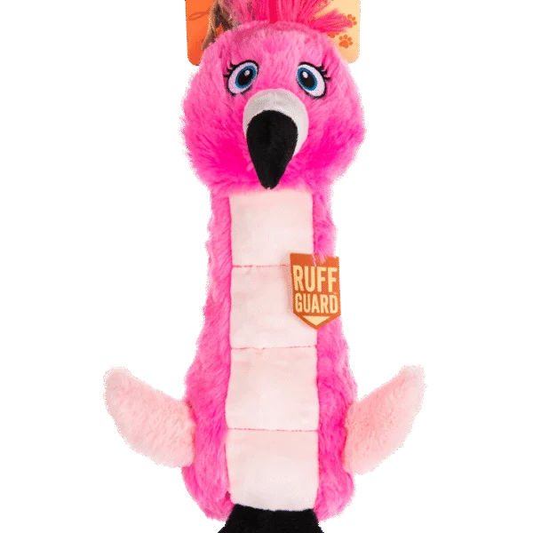 Peluche per cani fenicottero con tappetino sonoro e squeaker – Growl Belly Burdz Fione il Fenicottero