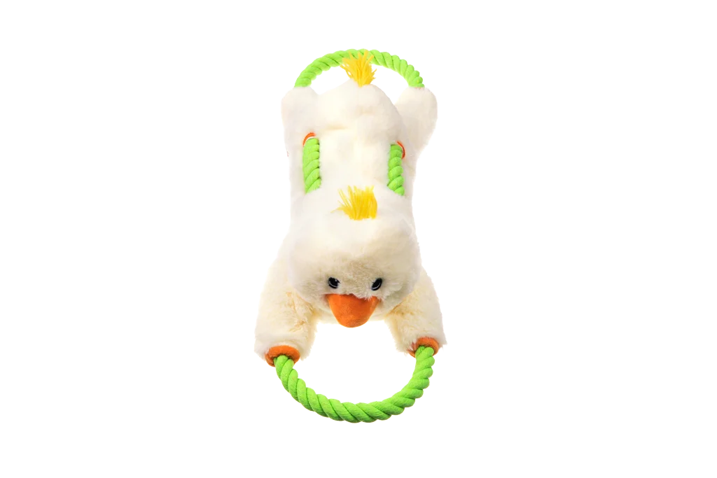 Gioco da tirare per cani con corda continua e grande squeaker – Growl Haystackerz Quacker l’Anatra - immagine 2