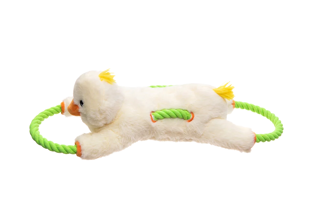 Gioco da tirare per cani con corda continua e grande squeaker – Growl Haystackerz Quacker l’Anatra - immagine 3