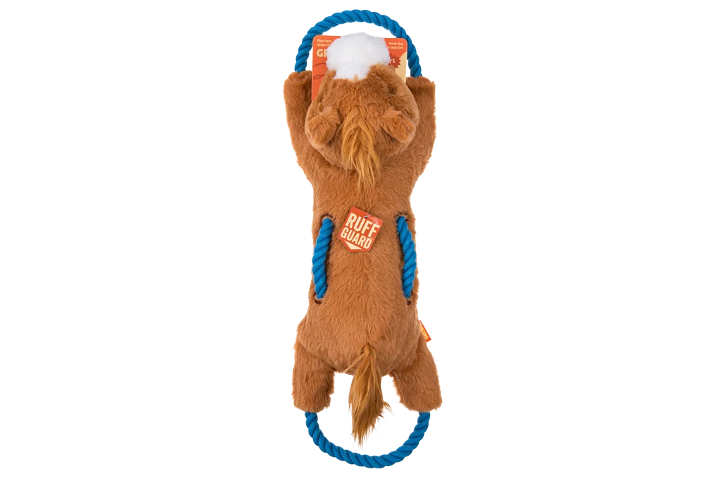 Gioco da tirare per cani con corda continua e squeaker grande – Growl Haystackerz Hayride il cavallo - immagine 1