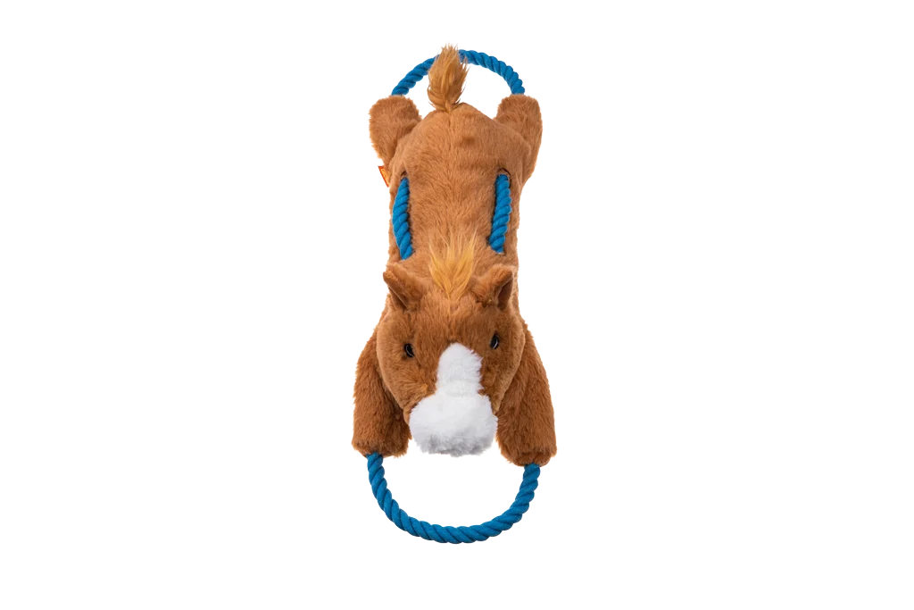 Gioco da tirare per cani con corda continua e squeaker grande – Growl Haystackerz Hayride il cavallo - immagine 2