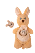 Peluche per cani con squeaker e 2 giochini nascosti – Growl Sidekicks Kanga Joey - immagine 2