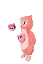 Peluche per cani in pile con squeaker e 2 giochi nascosti – Growl Sidekicks Hoot e Hootlet - immagine 3
