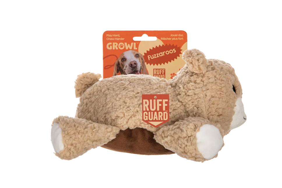 GROWL52045.png Peluche per cani in sherpa con squeaker grande – Growl Fuzzaroos Benny l'Orso - immagine 1