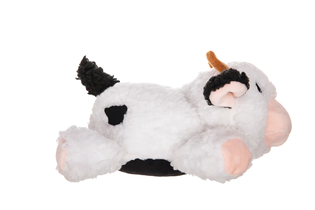 Peluche per cani in sherpa con squeaker grande – Growl Fuzzaroos Coco la mucca - immagine 2