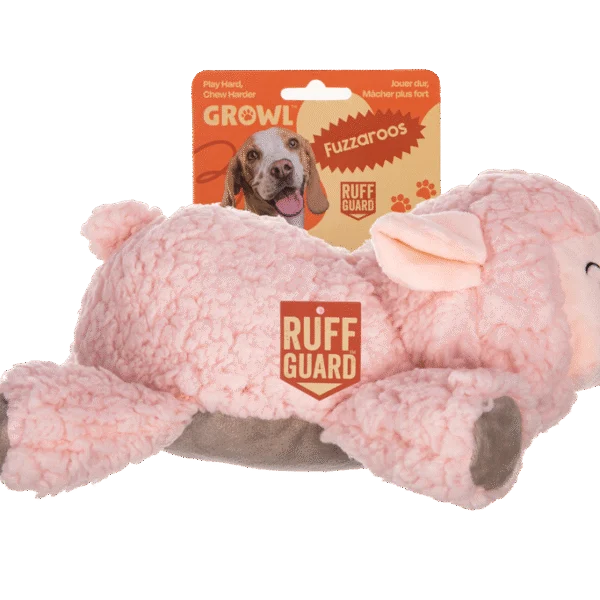 Peluche per cani in sherpa con squeaker grande – Growl Fuzzaroos Lolly l’agnellino