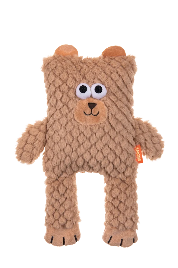 Peluche per cani a forma di cubo con squeaker – Growl Block Heads Boxy l'Orso - immagine 2