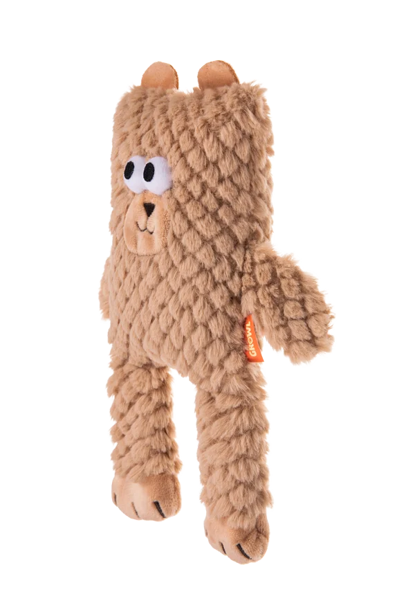 Peluche per cani a forma di cubo con squeaker – Growl Block Heads Boxy l'Orso - immagine 3