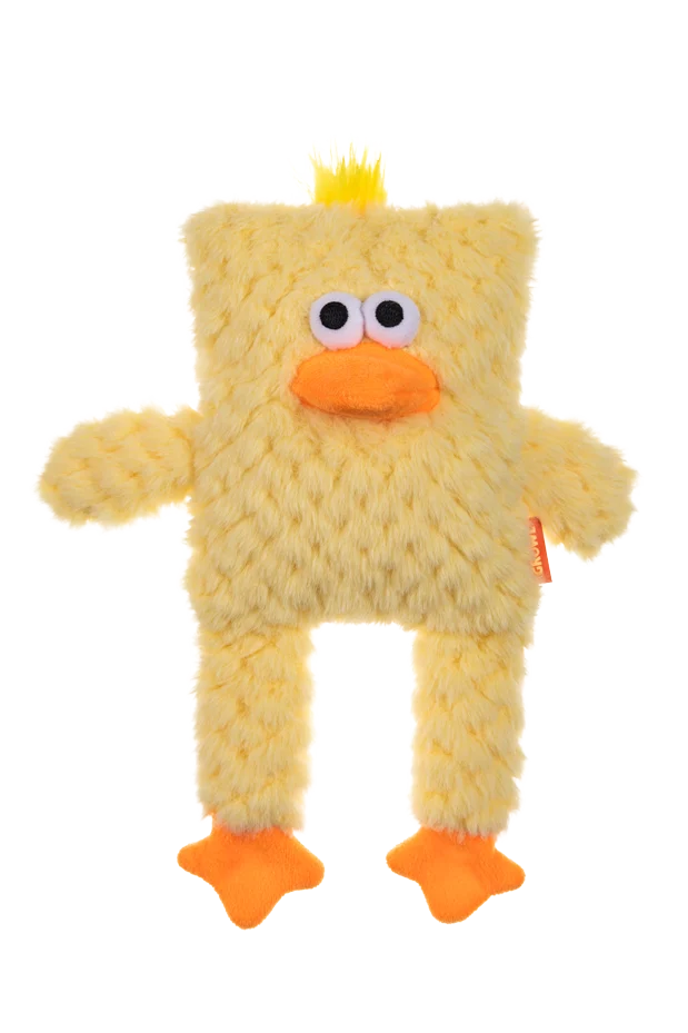 Peluche per cani a forma di cubo con squeaker – Growl Block Heads Cheepers il Pulcino - immagine 2