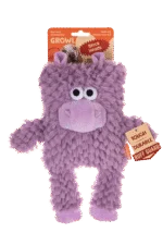 Peluche per cani a forma di blocco con squeaker – Growl Block Heads Chompy l’Ippopotamo