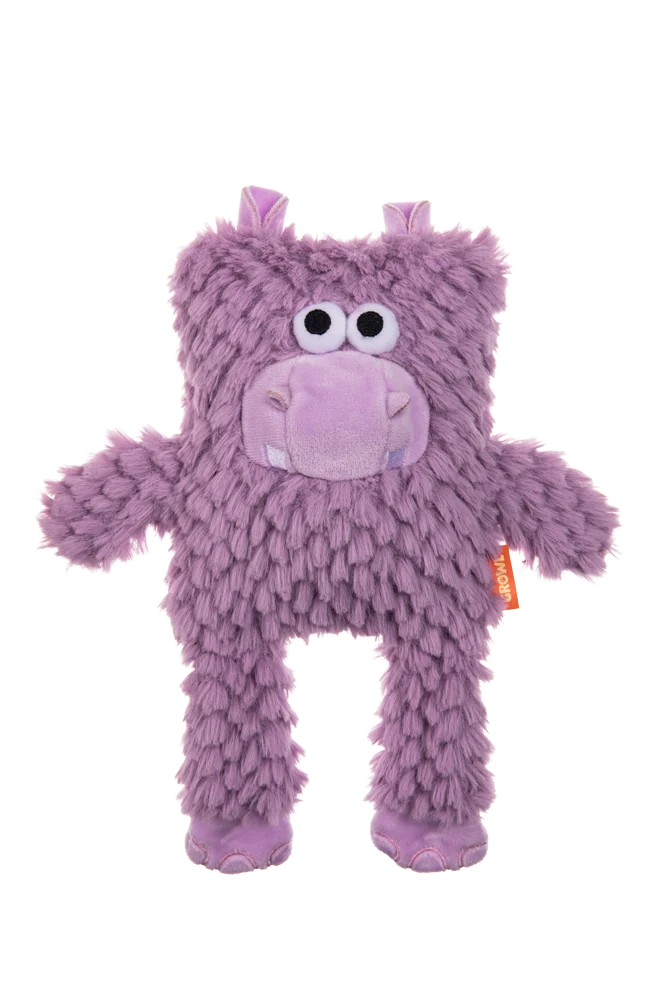 Peluche per cani a forma di blocco con squeaker – Growl Block Heads Chompy l’Ippopotamo - immagine 2