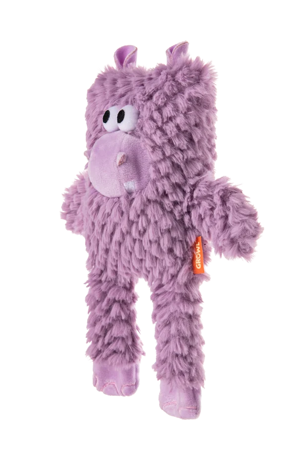 Peluche per cani a forma di blocco con squeaker – Growl Block Heads Chompy l’Ippopotamo - immagine 3
