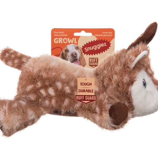 Pupazzo in peluche per cani con cuciture robuste – Growl Snugglez Daisy la cerva