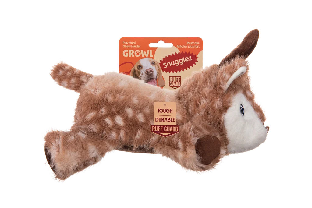 Pupazzo in peluche per cani con cuciture robuste – Growl Snugglez Daisy la cerva - immagine 1