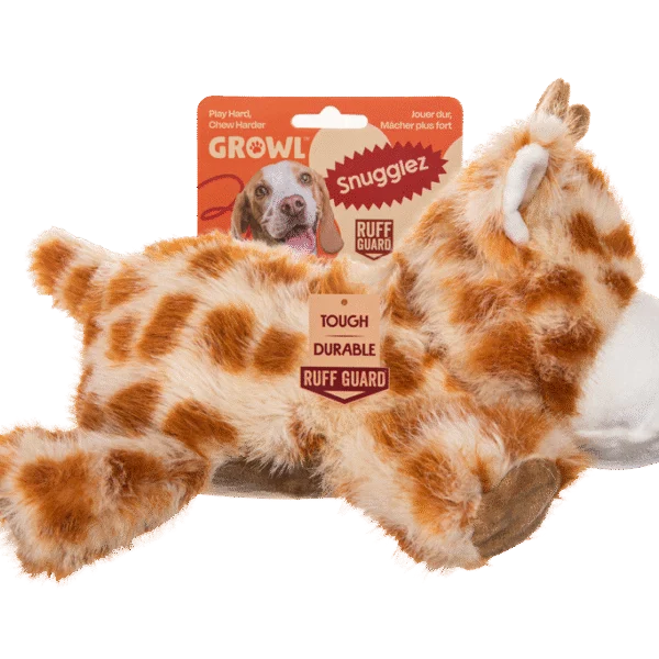 Peluche per cani con cuciture robuste – Growl Snugglez Glen la Giraffa