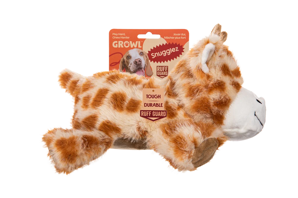 Peluche per cani con cuciture robuste – Growl Snugglez Glen la Giraffa - immagine 1