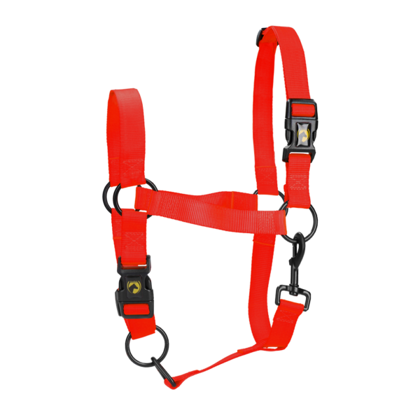 Capezza in nylon con nasiera e sovracapo regolabili, rossa XL – Excellent Essential