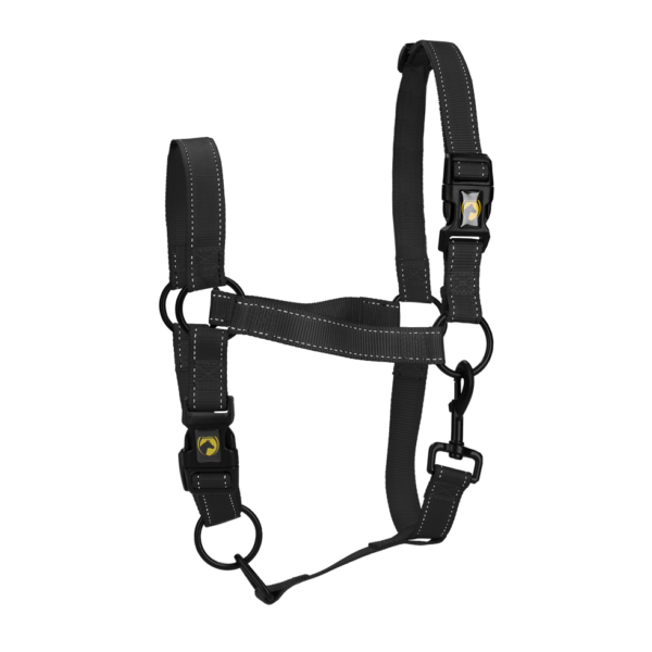 Cavezza in nylon con dettagli riflettenti, Nera M – Excellent Premium