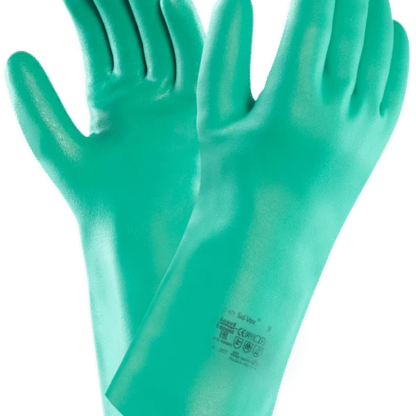 Guanti da lavoro in nitrile resistenti agli agenti chimici, taglia 10 XL, 33 cm – Sol-Vex
