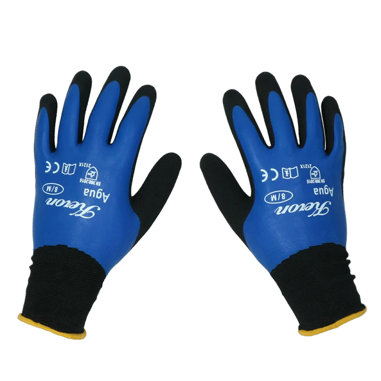 Guanti da lavoro in nylon con schiuma di lattice, resistenti all’acqua, taglia L (9) – Keron Fine-knit Agua