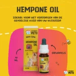 Olio per la cura della pelle dei cani con olio di semi di canapa, 10 ml – Excellent Pets HempOne Oil - immagine 2