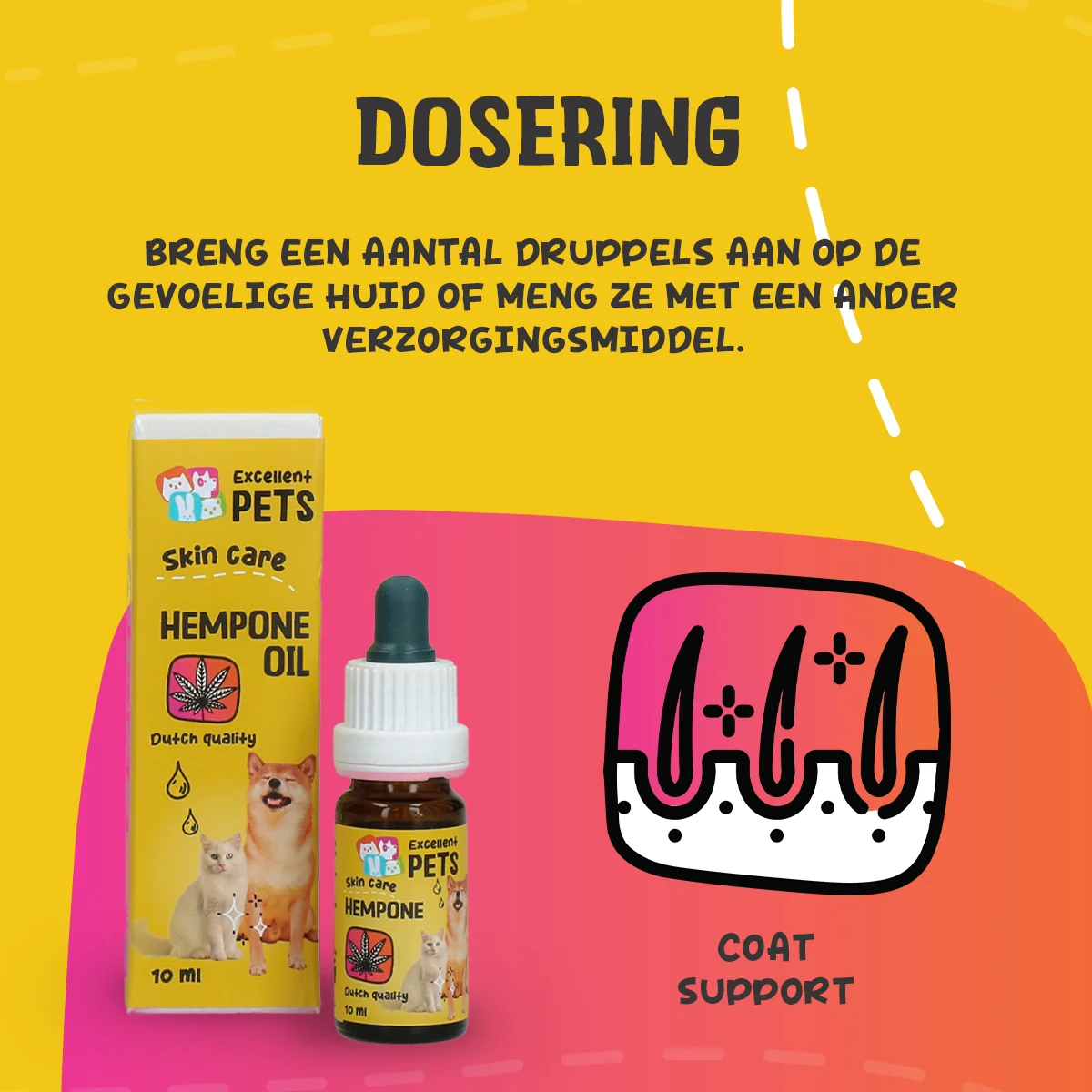 Olio per la cura della pelle dei cani con olio di semi di canapa, 10 ml – Excellent Pets HempOne Oil - immagine 5