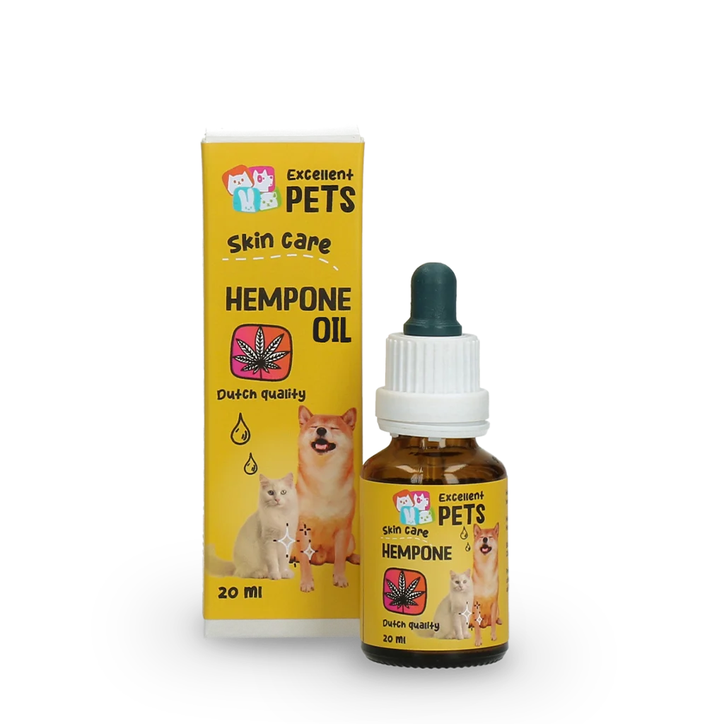 Olio per la cura della pelle dei cani con olio di semi di canapa, 20 ml – Excellent Pets HempOne Oil - immagine 1