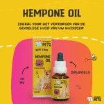 Olio per la cura della pelle dei cani con olio di semi di canapa, 20 ml – Excellent Pets HempOne Oil - immagine 2
