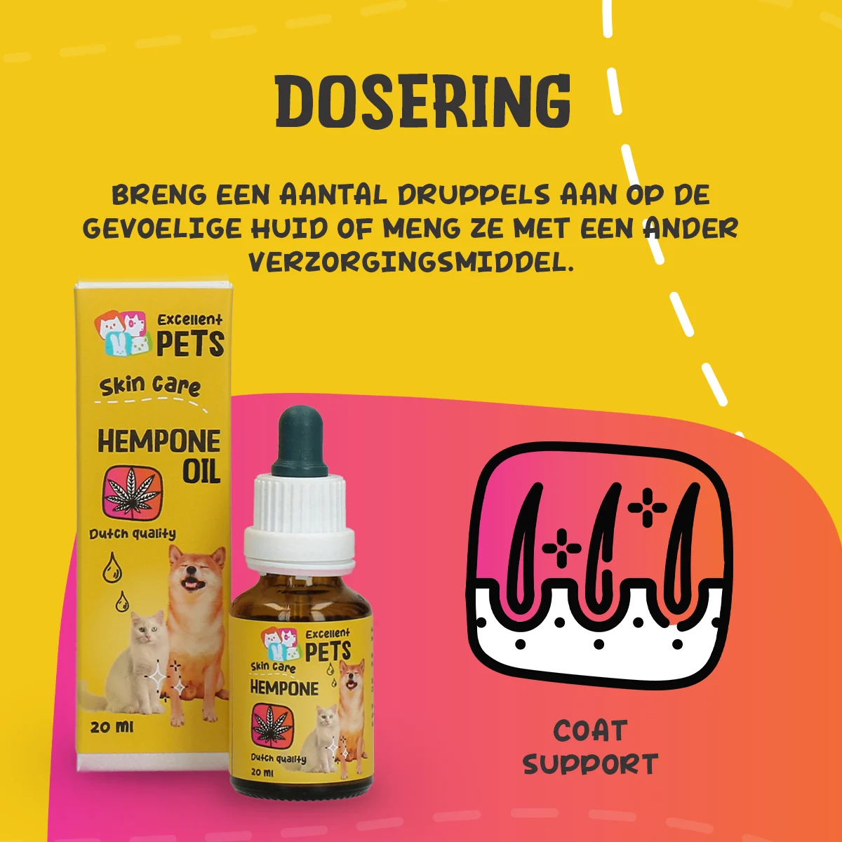 Olio per la cura della pelle dei cani con olio di semi di canapa, 20 ml – Excellent Pets HempOne Oil - immagine 5